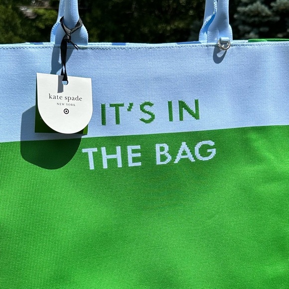 kate spade x Target Colorblock Knit Tote Green / Blue NWT - Picture 6 of 9